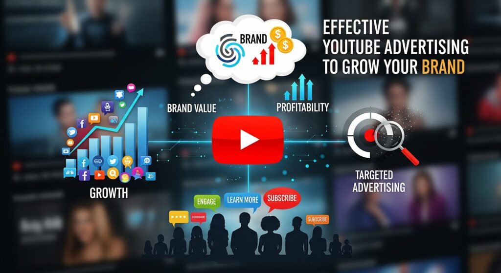 YouTube video marketing image shows Techosoft's creative, data-driven video campaign services, helping Sydney brands reach viewers and drive conversions.